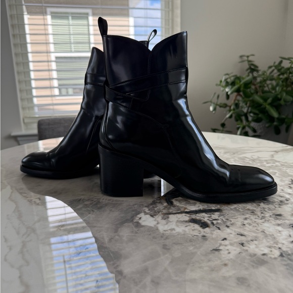 3.1 Phillip Lim Glossy Black Ankle Boots THE MOST AMAZING LEATHER - Picture 6 of 13